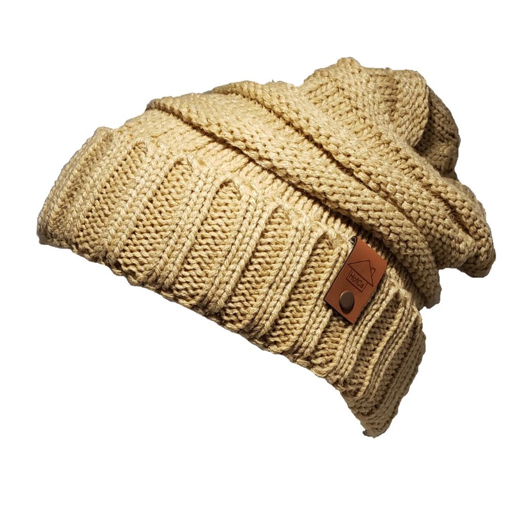HofCs 1 Pack Adult Knit Hat (Khaki with Rawhide Tag)…